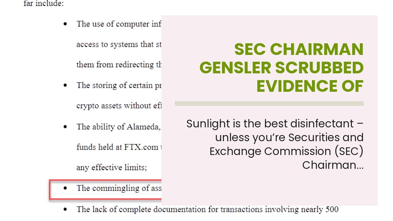 SEC Chairman Gensler Scrubbed Evidence Of Clinton, Soros And Pelosi Meetings: FOIA Lawsuit