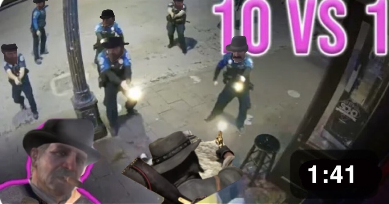 Idiot Cowboy Pulls a Gun on 10 Lawmen...