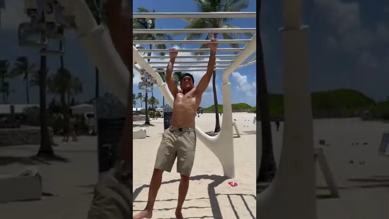 Monkey bars at Muscle Beach South Beach, Miami Beach, Florida