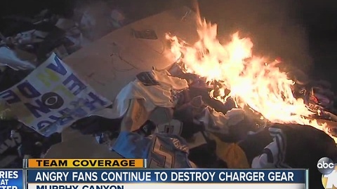 Angry fans continue to destroy Chargers gear