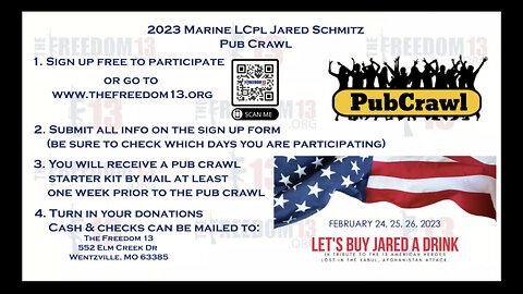 2023 Marine LCpl Jared Schmitz Pub Crawl Fundraiser. Afghanistan 13