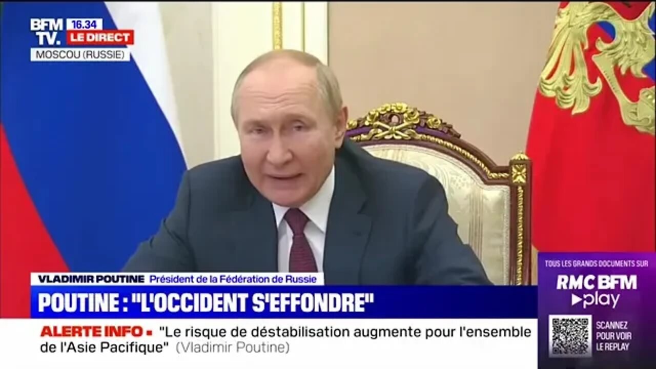Poutine L’occident s’effondre et Le pire est à venir #poutine #bfmtv