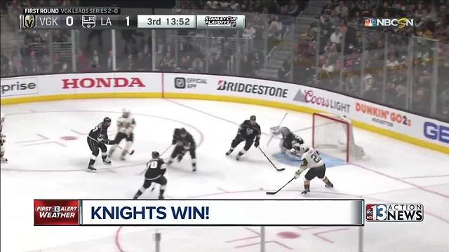 Fans cheer on Knights as team takes 3-0 series lead over LA Kings