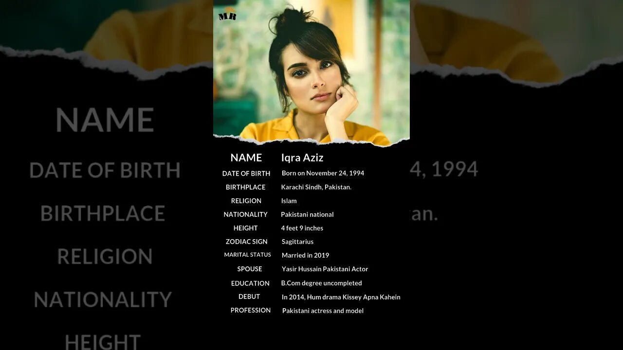 Iqra Aziz 💓 | Iqra Aziz mini biography 🔥😍 #viral #shorts #biography