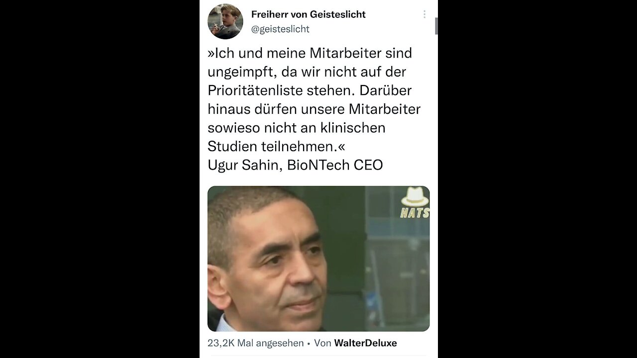 Biontech Ugur - Drecksplörre - Ugur nimmt nicht an Studien teil !