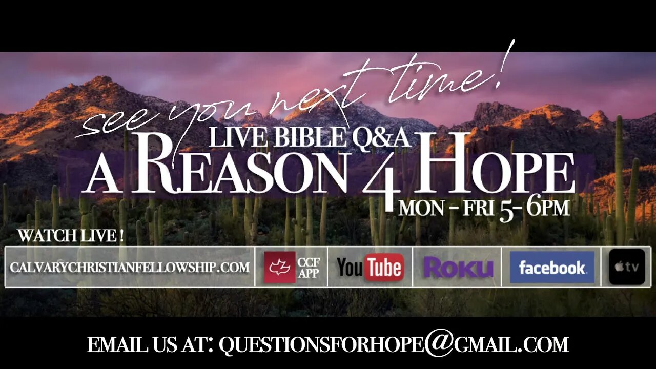 A Reason 4 Hope Bible Q&A - Prayer, Glory, and Euthanasia