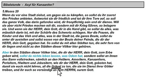 Bibelstunde ►Asyl für Kanaaniter?