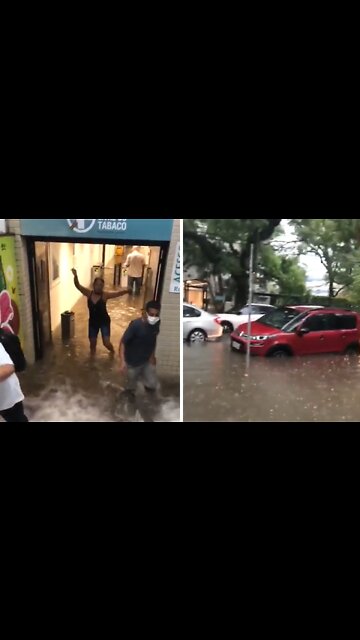 Extreme footage captures heavy floods at hospital in Brazil