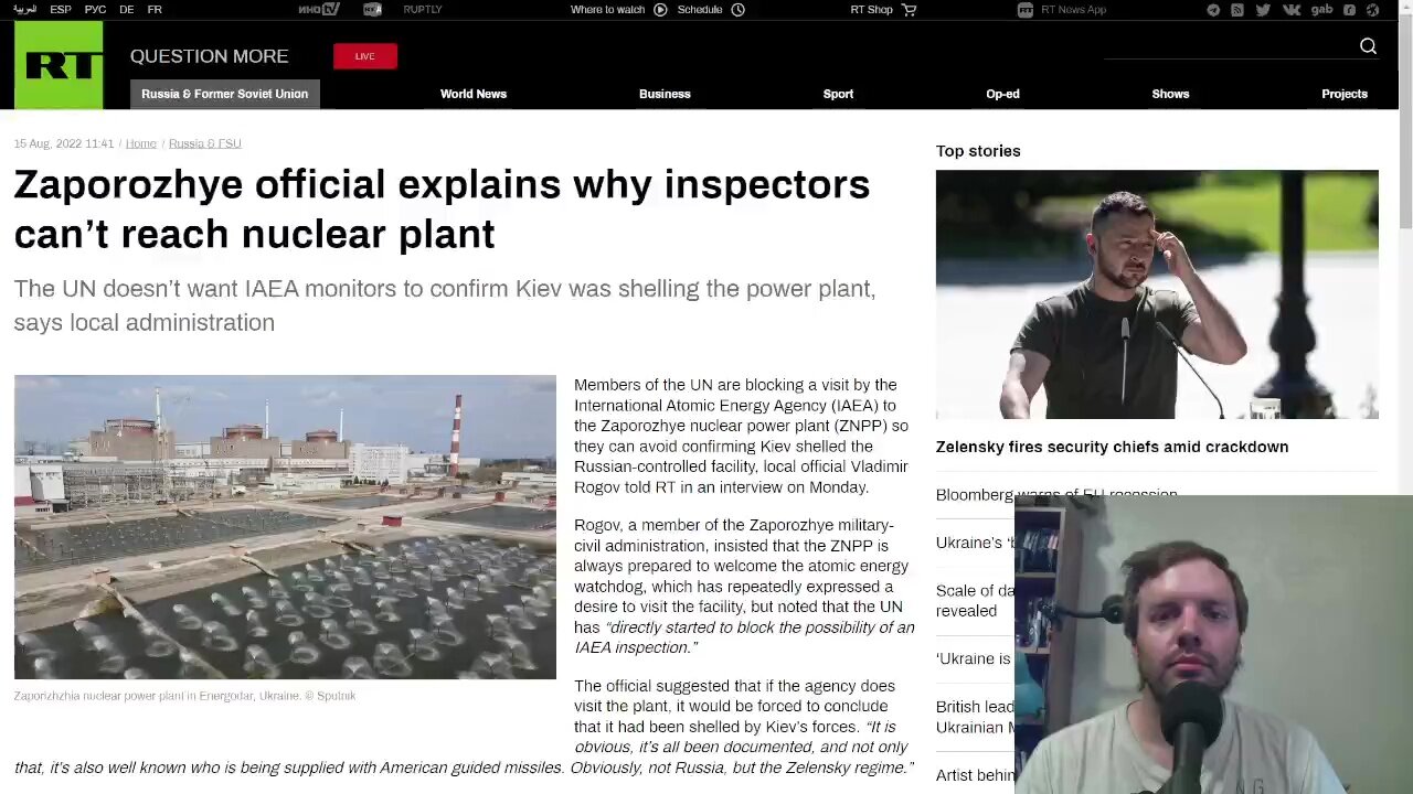 The UN is blocking an inspection trip to the Zaporozhye nuclear power plant
