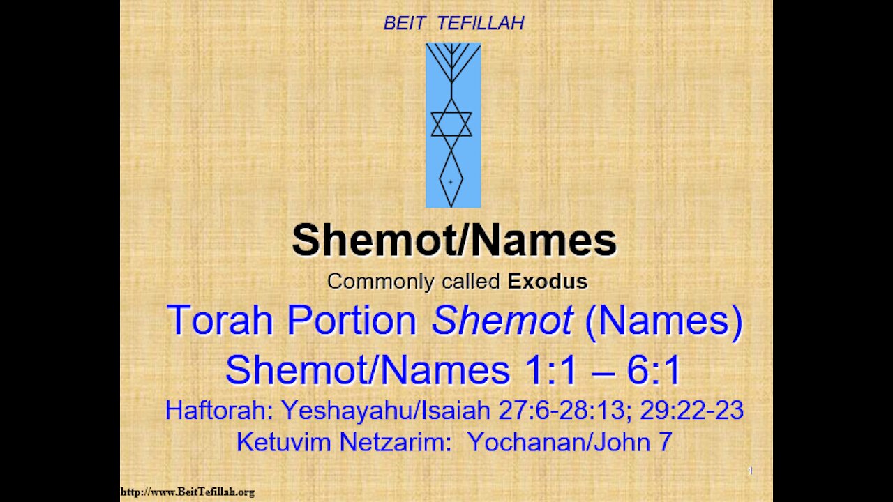 Midrash on Torah Portion Shemot & Yochanan 7