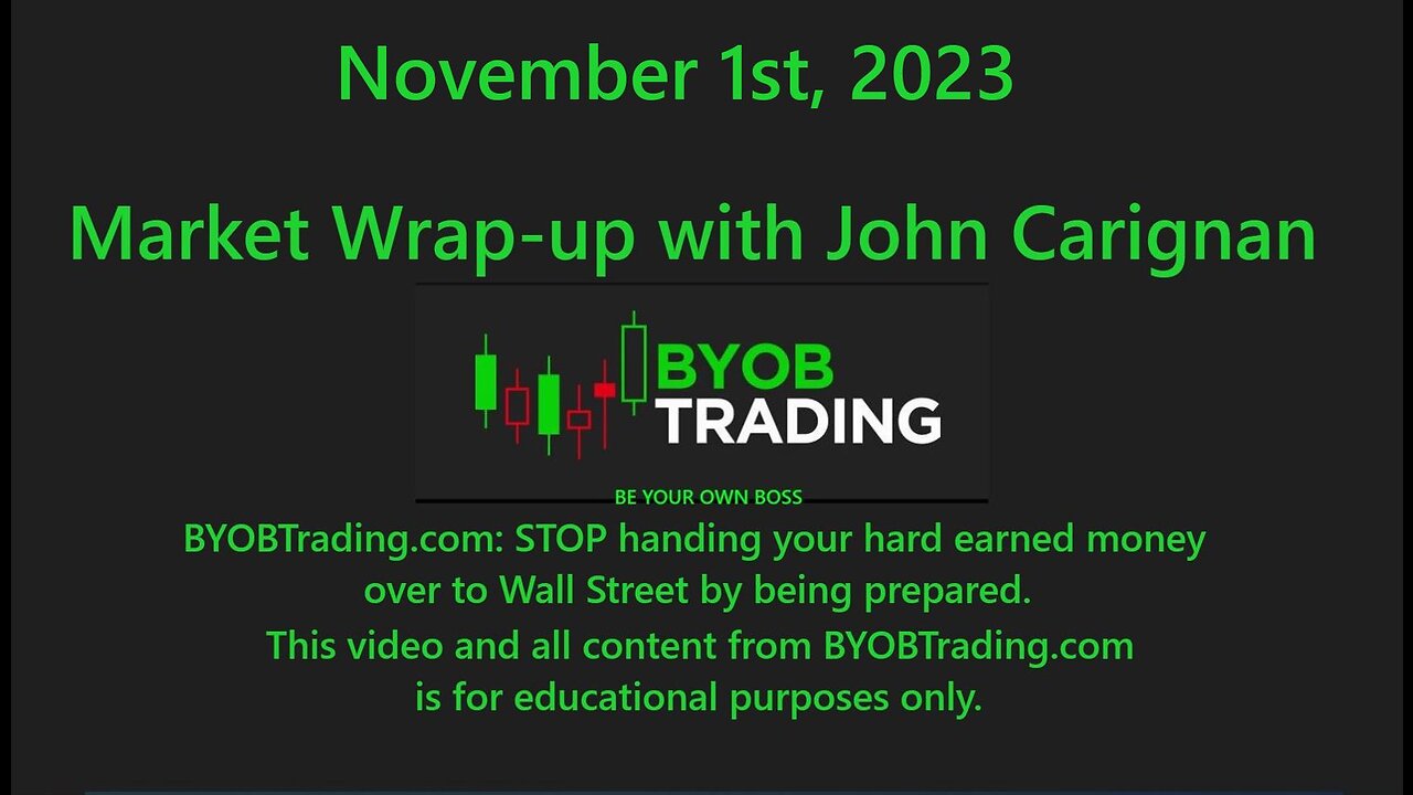 November 1st,, 2023 BYOB Market Wrap Up. For educational purposes only.