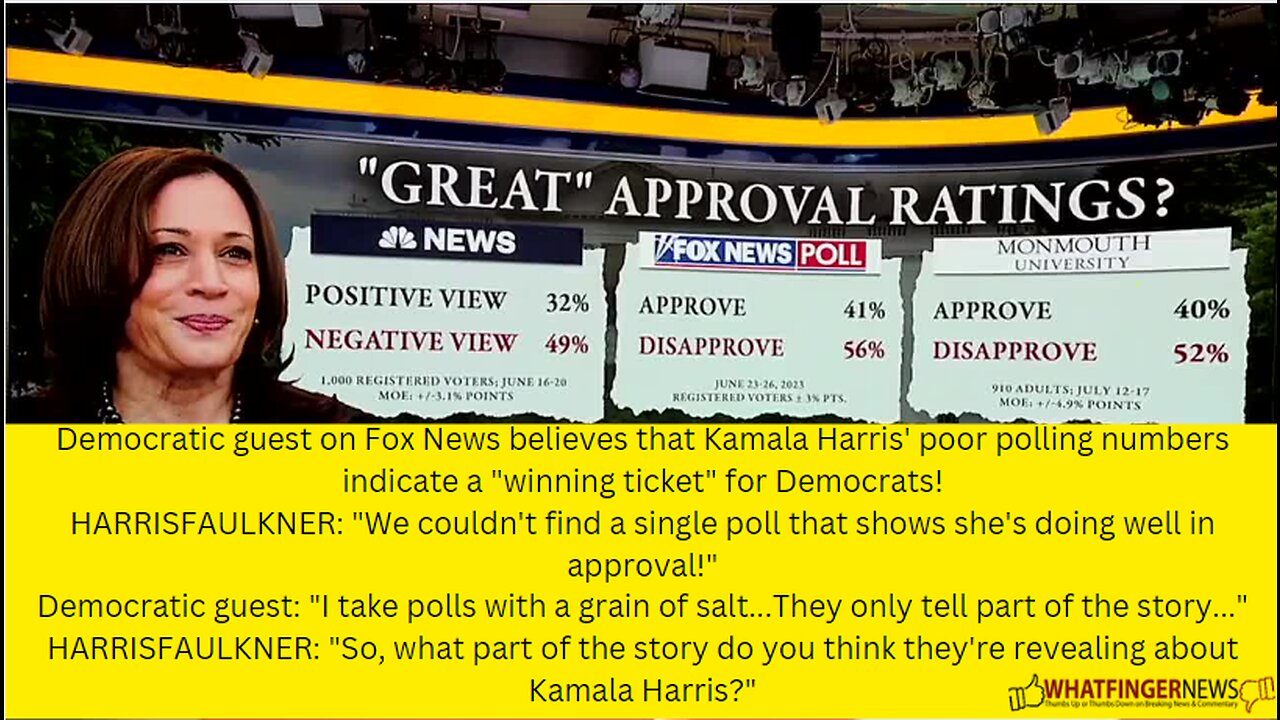 Democratic guest on Fox News believes that Kamala Harris' poor polling numbers indicate