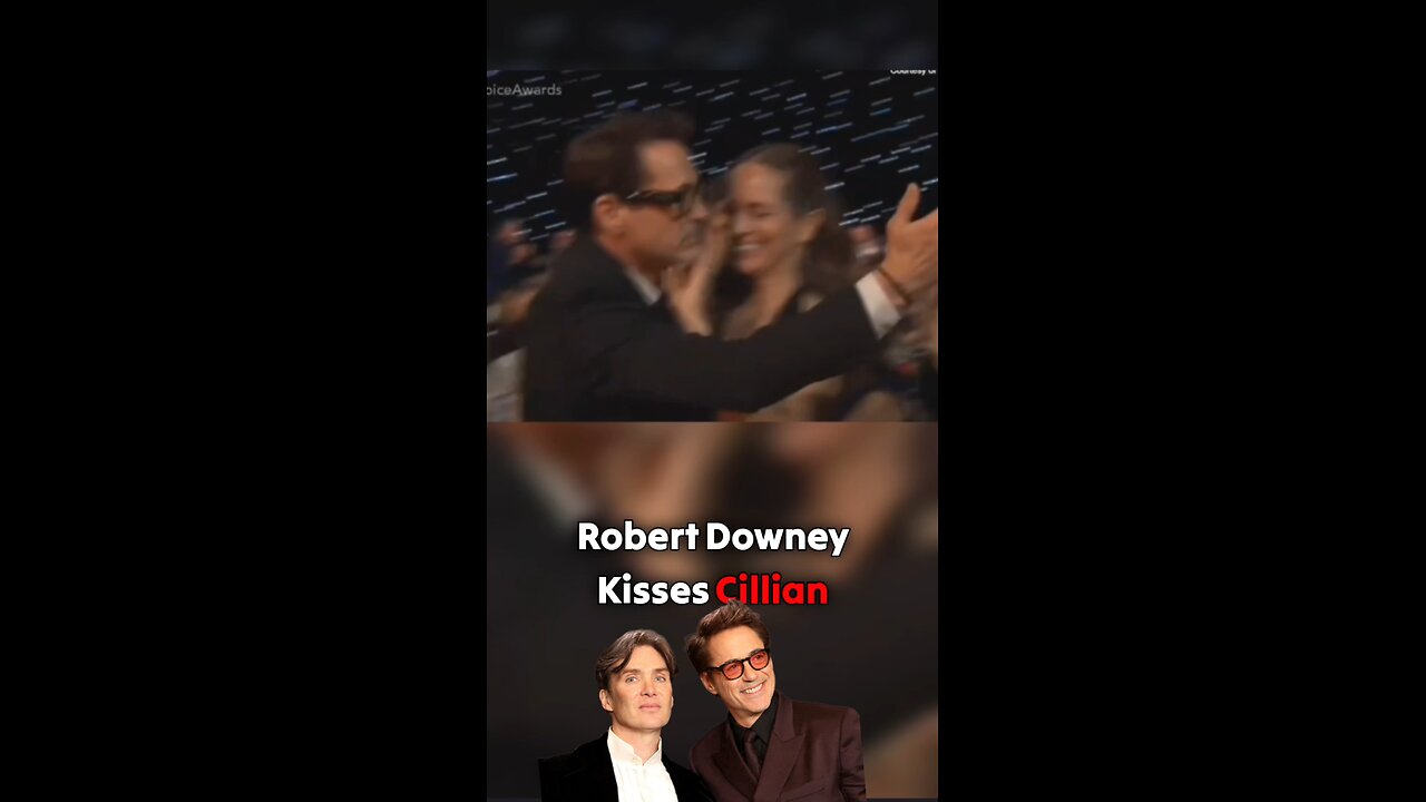 Moment Robert Downey kisses Cillian Murphy at Critics Choice Awards