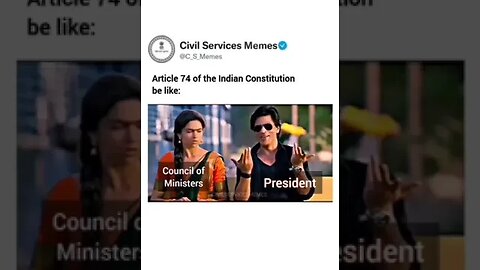 Article 74 of Indian constitution be like🤣 #shorts