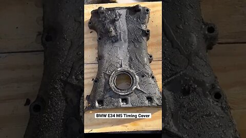 BMW E34 M5 Timing Cover Cleaning #shorts #bmw #automotive #diy #bmwm5 #bmwe34 #restoration #cars