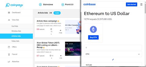 How To Get Free Ethereum ETH Cryptocurrency Watching Article Ads At Coinpayu And Instant Withdraw