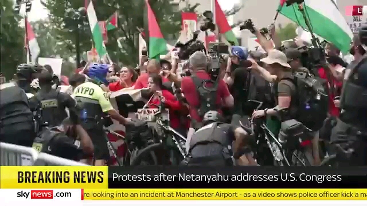 US: Six arrested inside capitol building as Netanyahu calls protestant irans useful idiots