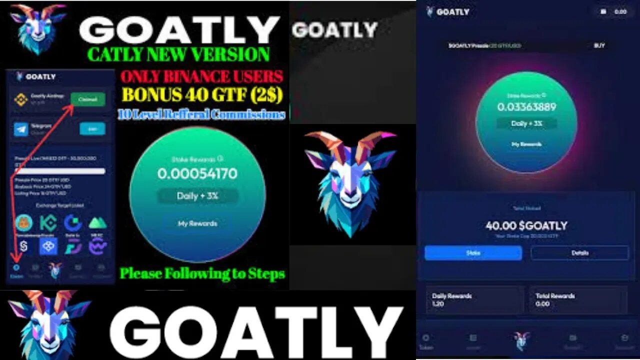 AIRDROP DA GOATLY DE 40 TOKENS GRÁTIS