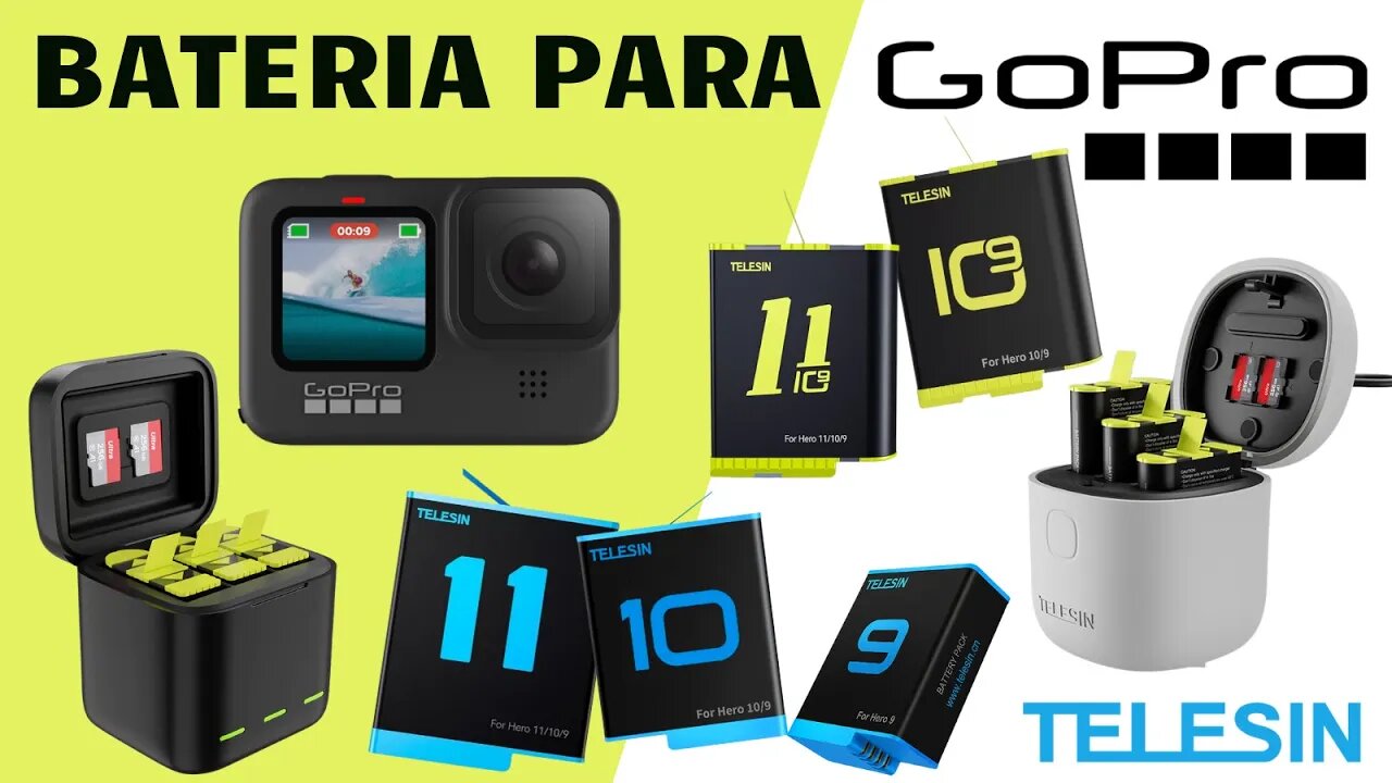 Bateria e Carregadores Telesin para Gopro Hero 11! Atenção!