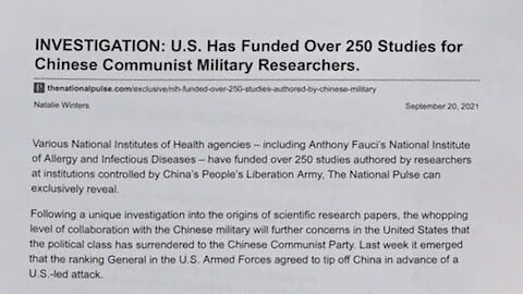 Under Fauci The U.S. Has Funded HUNDREDS Of Chinese Virus Studies Under CCP Military