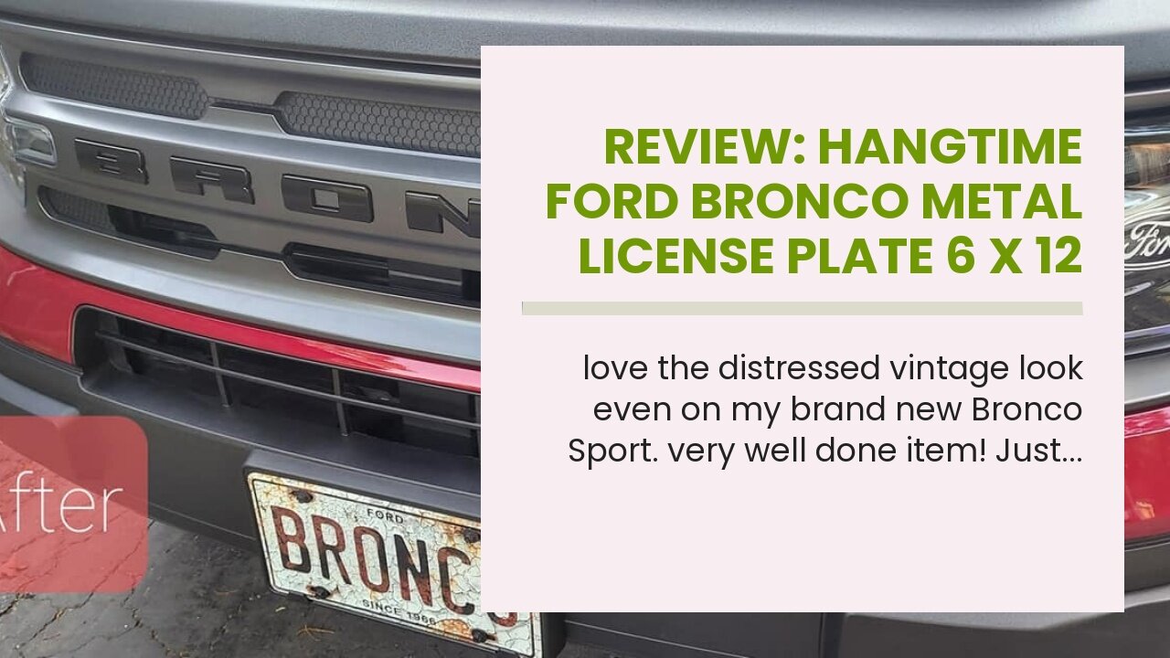 Review: HangTime Ford Bronco Metal License Plate 6 x 12 with Rust Background