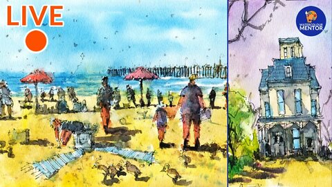 Live #12.5 - Line and Wash Watercolour Sketching