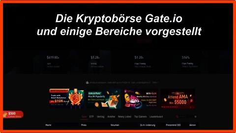 Kryptobörse Gate.io und einige Bereiche vorgestellt