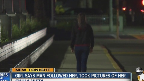 Girl says man followed her, took pictures of her