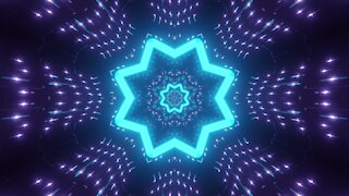 FREE background video | glowing neon star color change tunnel