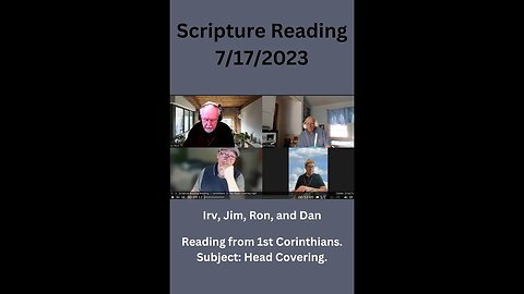 Scripture Reading Meeting, 1 Corinthians 11 The Head Covering