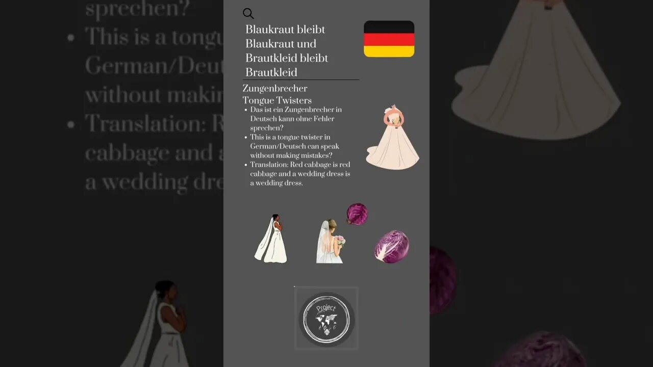 🇩🇪Tongue Twisters/Zungenbrecher-Blaukraut bleibt Blaukraut und Brautkleid bleibt Brautkleid
