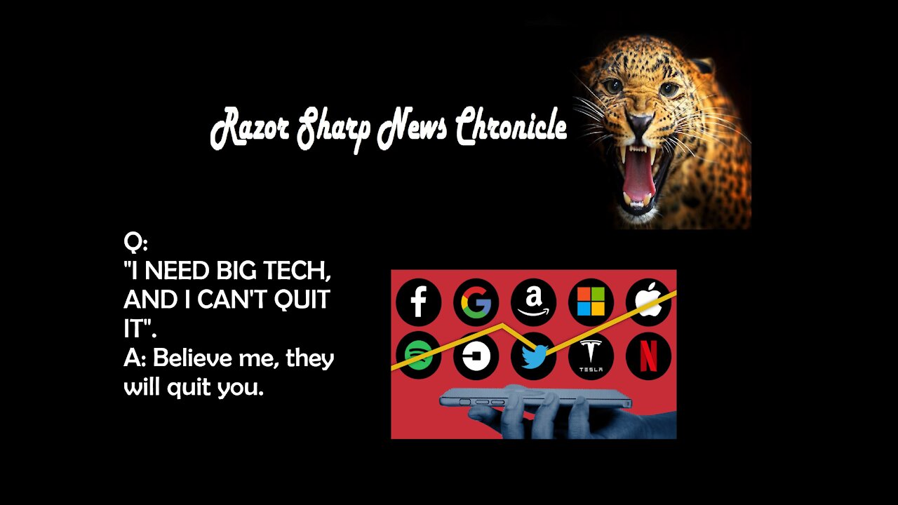 "I NEED BIG TECH AND I CAN'T QUIT" - responding to those exclusively using FB, YT, TWT