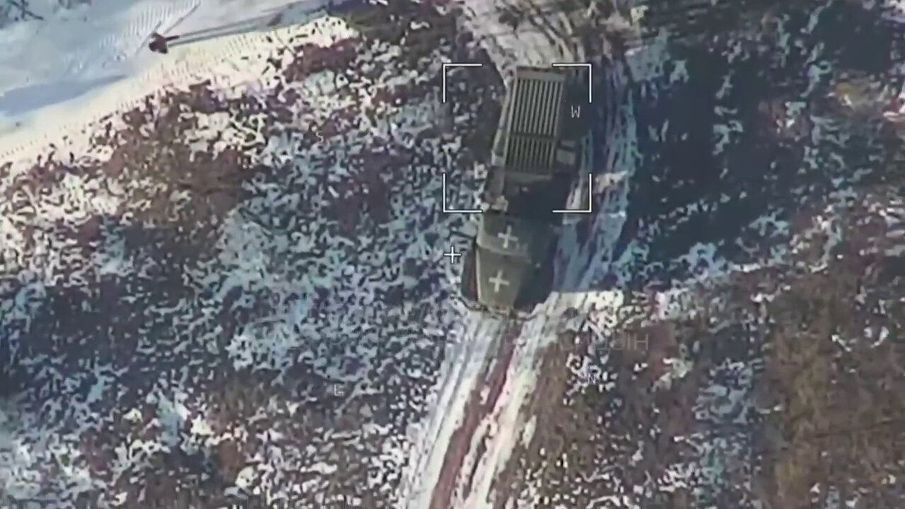 Russian UAV-kamikaze "Lancet" destroys the MLRS "Grad" of the Armed Forces of Ukraine