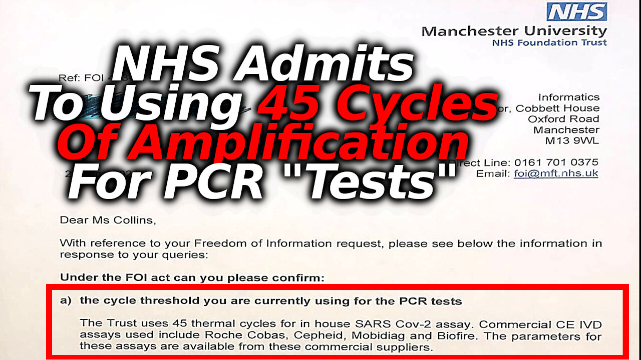 NHS Admits to Using Super High 45 Cycle Thresholds for In House PCR Testing