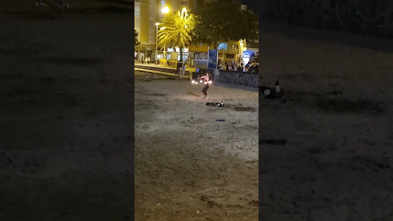 Fire dancing. #elmedano #tenarife #beautiful #beach