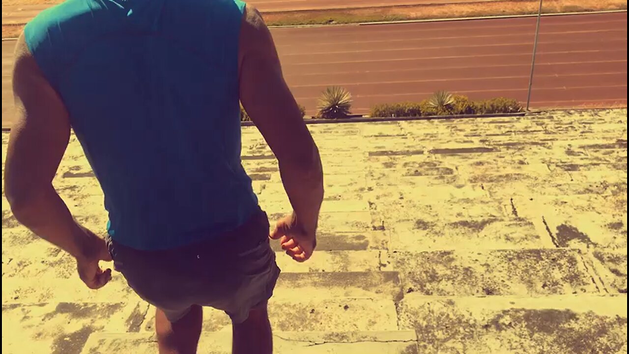 MYSELF ON STAIRS TRAINING BY TWO STEPS-MANILA-PHILIPPINES