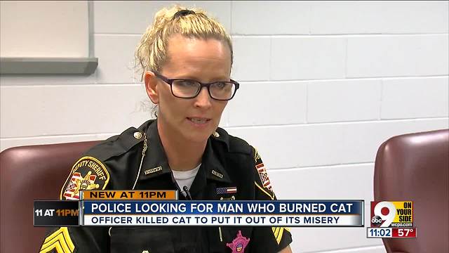 Police looking for man who burned cat