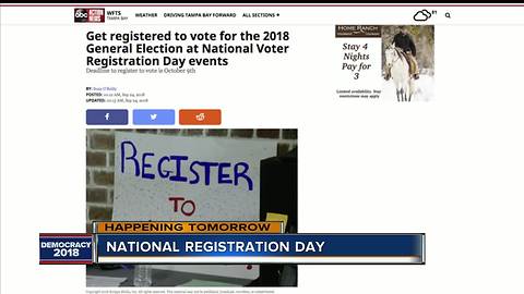 Hillsborough County elections office helping voters register on 'National Voter Registration Day'