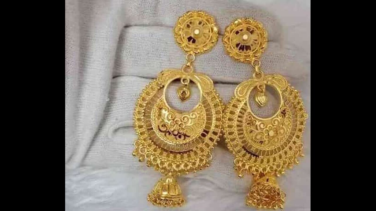 gold chandbali earrings design #