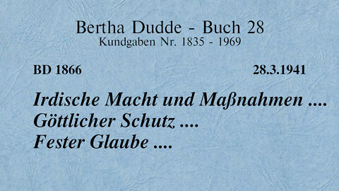 BD 1866 - IRDISCHE MACHT UND MASSNAHMEN .... GÖTTLICHER SCHUTZ .... FESTER GLAUBE ....