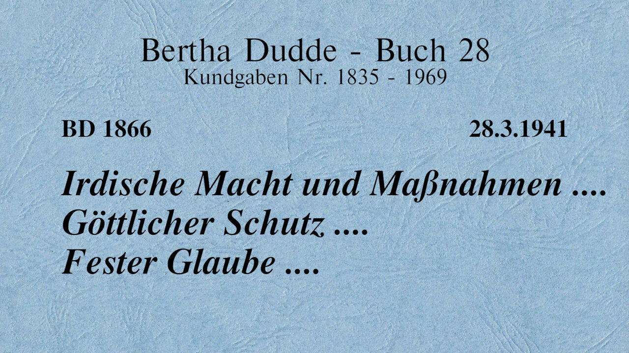 BD 1866 - IRDISCHE MACHT UND MASSNAHMEN .... GÖTTLICHER SCHUTZ .... FESTER GLAUBE ....