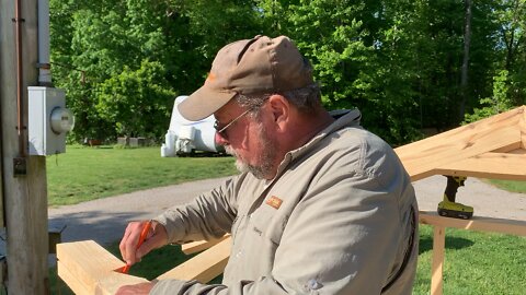 Cutting a Birds Mouth in Homemade Rafters