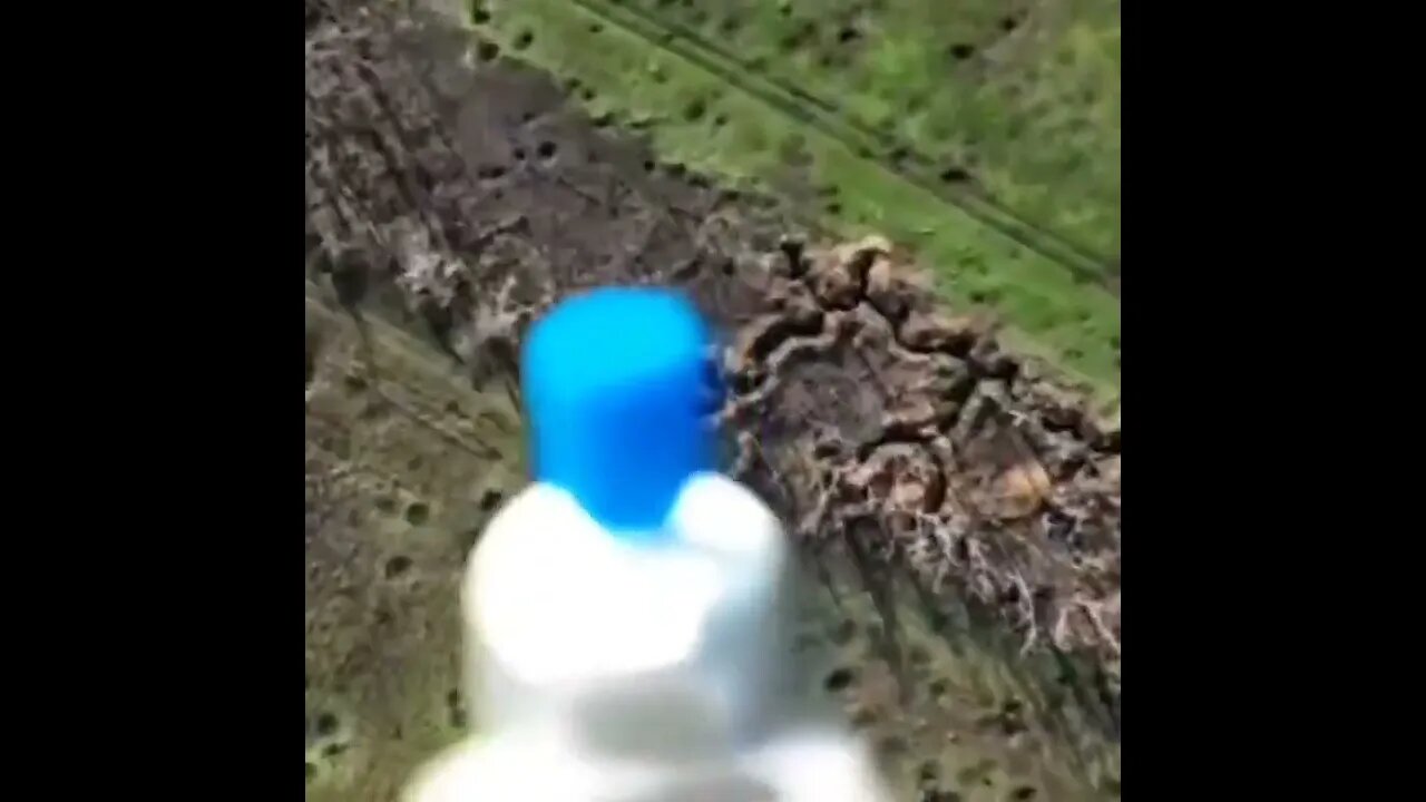 Drone drops grenade but grenade fails to explode. Lucky Russian soldiers.