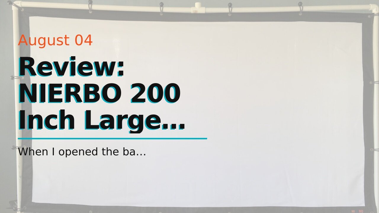 Review: NIERBO 200 Inch Large Huge Projector Screen Big 16:9 3D Movie Screen of Canvas Material...