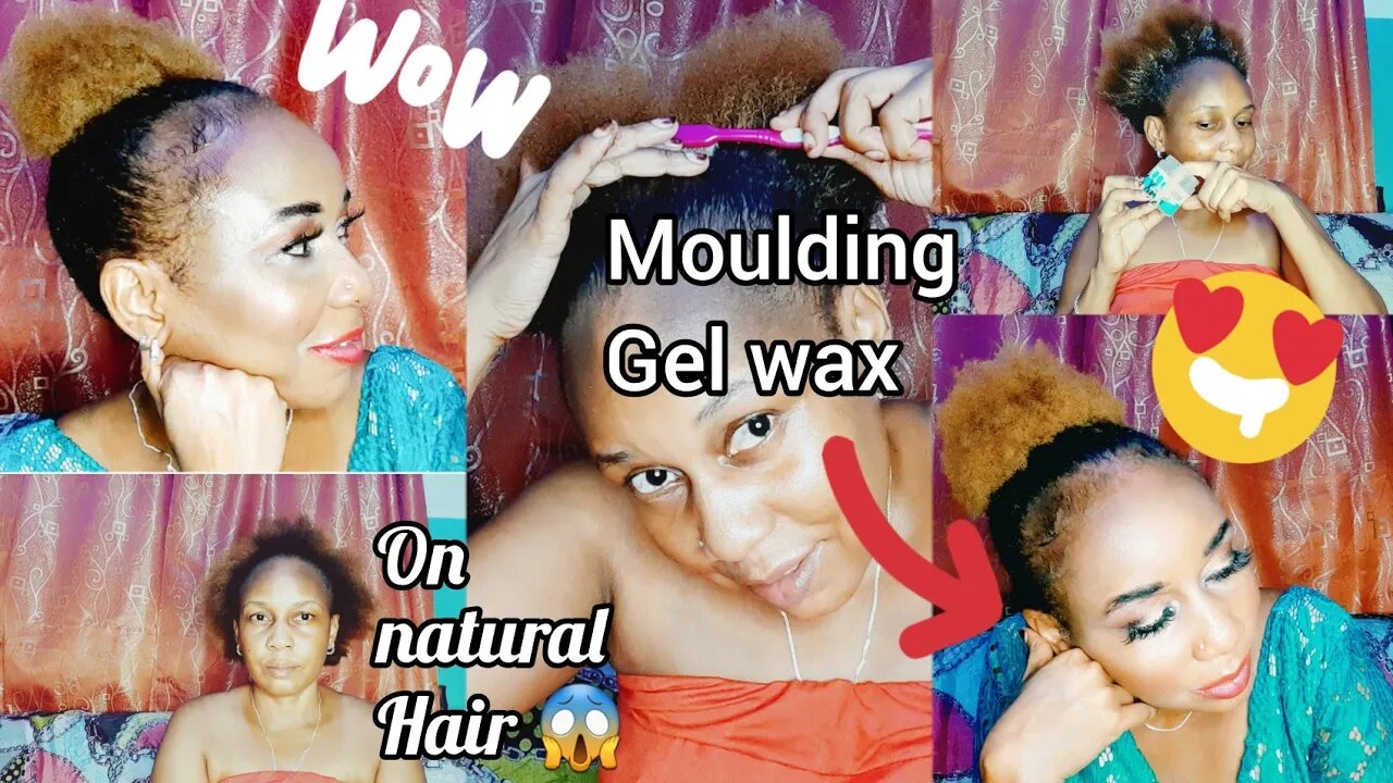 Quick 5 Minutes Moulding Gel Wax Application on Natural Hair/ natural up-bun hairstyle