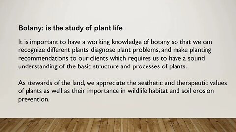 Basic Botany Video 2