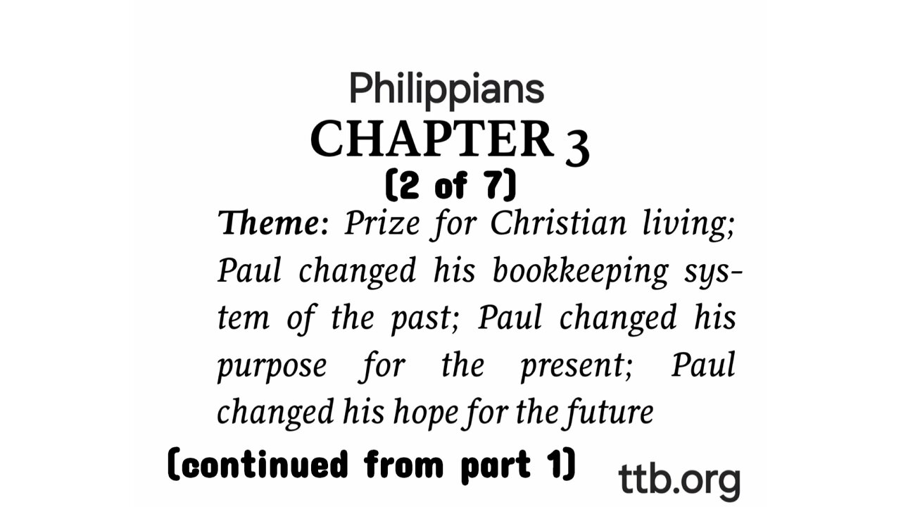 Philippians Chapter 3 (Bible Study) (2 of 7)