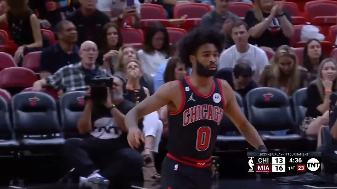 NBA@Coby White with a deep 3 vs the Miami Heat #cobywhite #nba #nba23