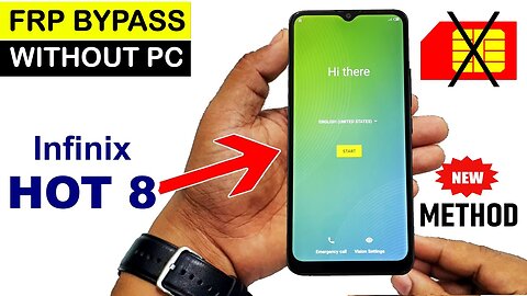 Infinix Hot 8 X650C FRP LOCK GOOGLE ACCOUNT BYPASS Without PC New Method 🔥