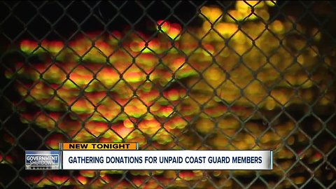 Gathering donations for unpaid coast guard members